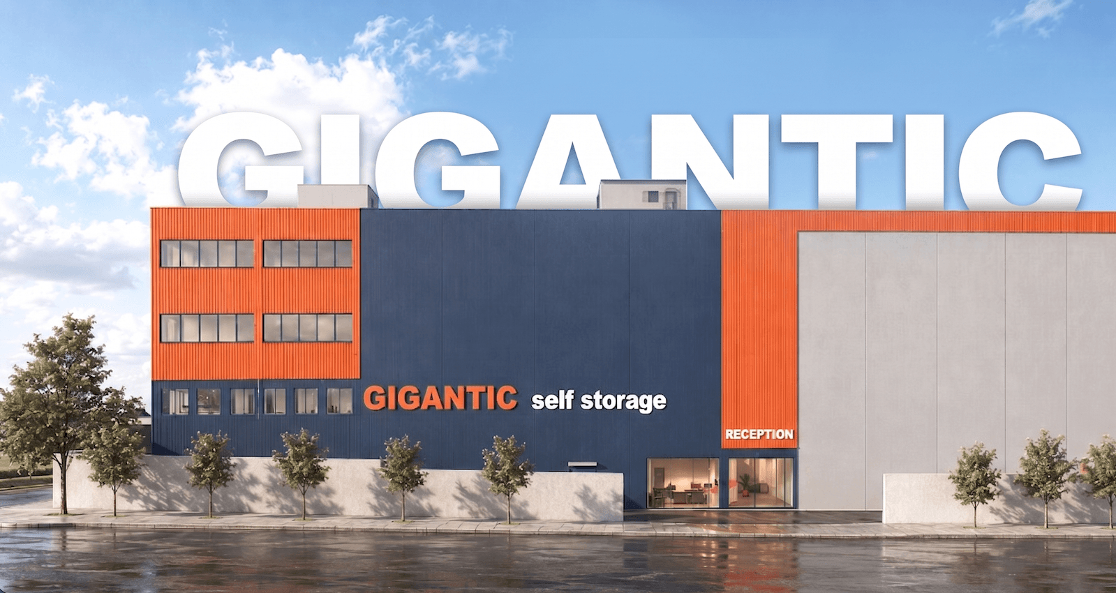 Το κτίριο της Gigantic Self Storage στο Περιστέρι την ημέρα